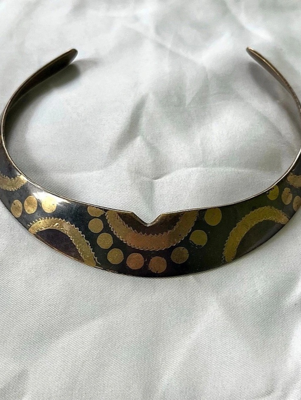 Vintage Modernist Metal  Collar Choker Necklace